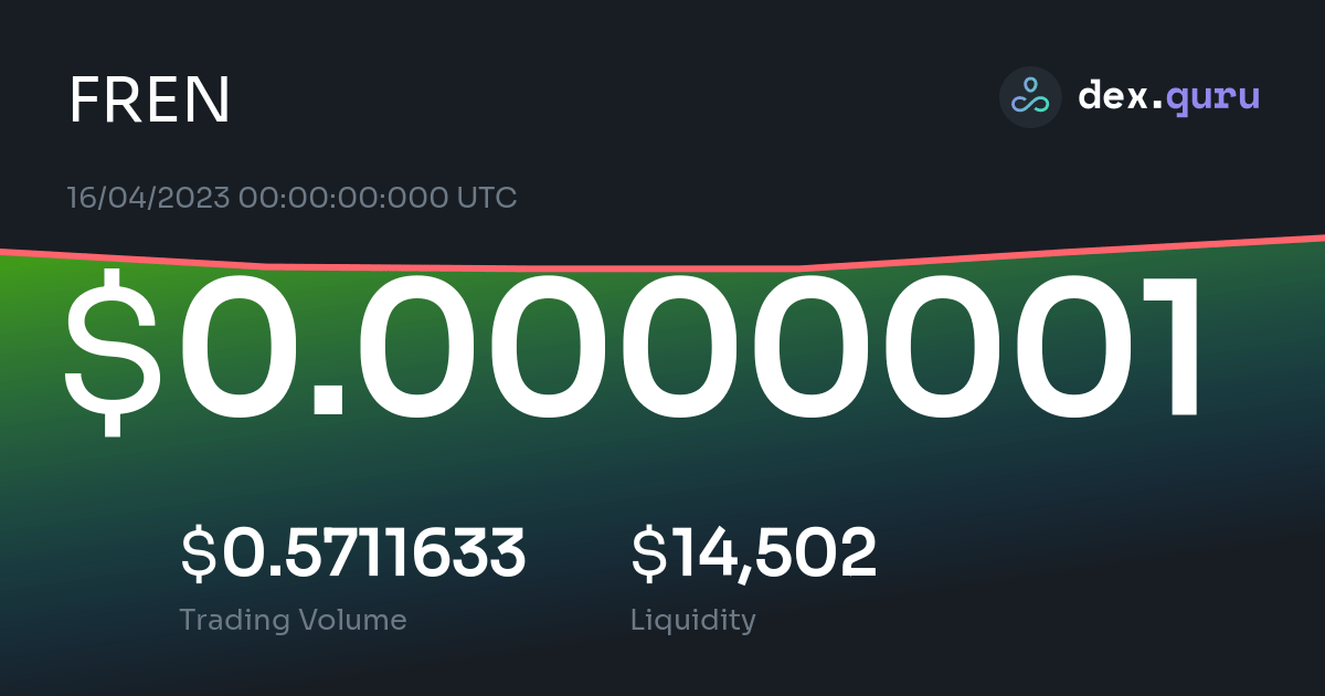 0.0000001 Frenchie Price to USD Live FREN Charts Today at DexGuru