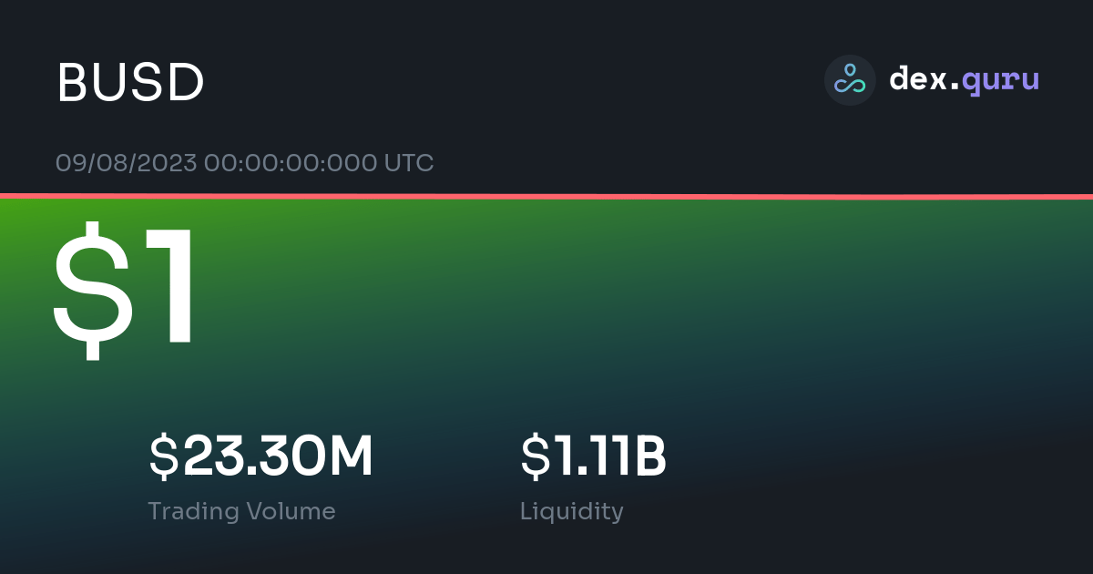 $1 Binance USD Price To USD - Live BUSD Charts Today At DexGuru