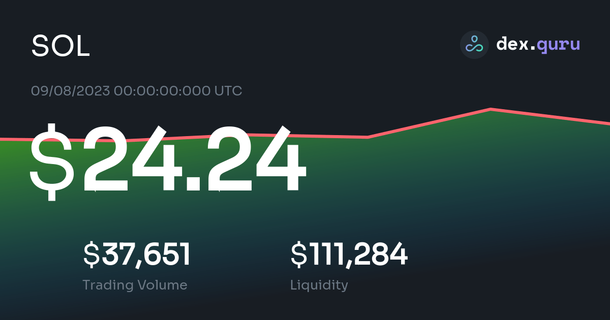 $24.24 Solana Price To USD - Live SOL Charts Today At DexGuru