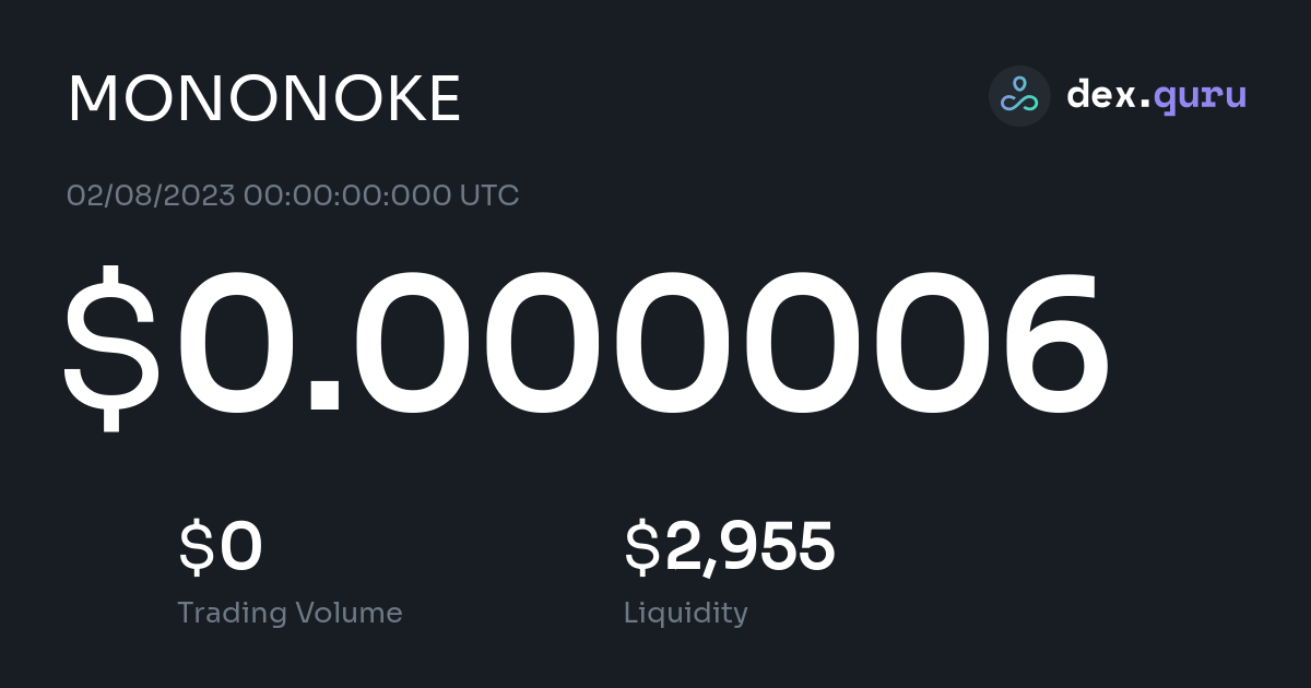 0.0000064 Mononoke Inu Price to USD Live MONONOKE Charts Today at